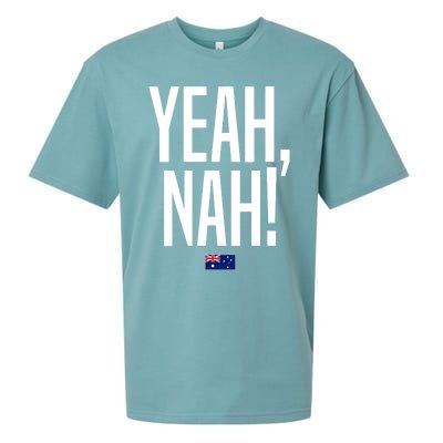 Wo Yeah Nah Australia Aussie Australian Slang V-Neck Sueded Cloud Jersey T-Shirt