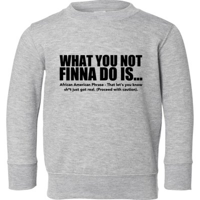 What You Not Finna Do Is Black Pride Toddler Sweatshirt