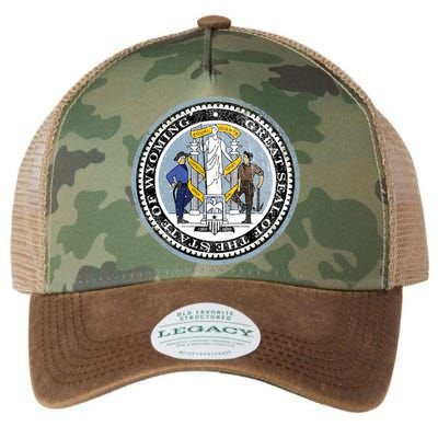 Wyoming Distressed State Seal Legacy Tie Dye Trucker Hat