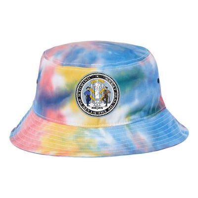 Wyoming Distressed State Seal Tie Dye Newport Bucket Hat