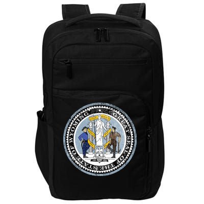 Wyoming Distressed State Seal Impact Tech Backpack