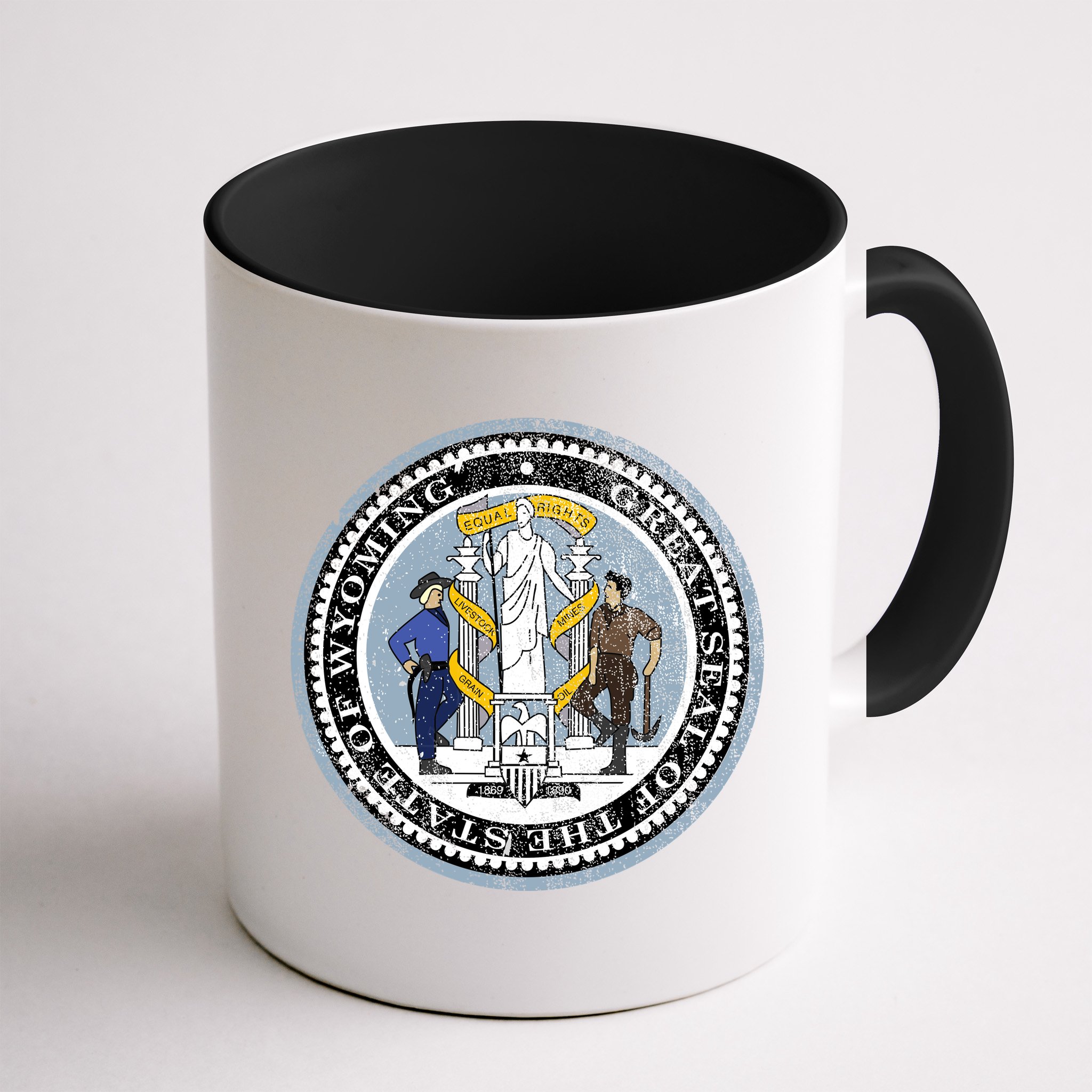 Wyoming Distressed State Seal Mug