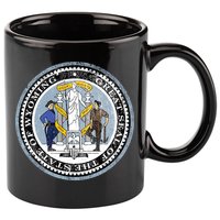 Wyoming Distressed State Seal 11oz C Handle Ceramic Mug