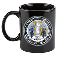 Wyoming Distressed State Seal 11oz C Handle Ceramic Mug