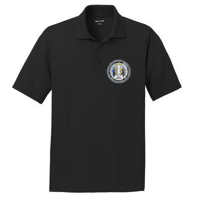 Wyoming Distressed State Seal PosiCharge RacerMesh Polo