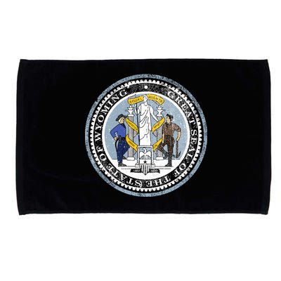 Wyoming Distressed State Seal Microfiber Hand Towel