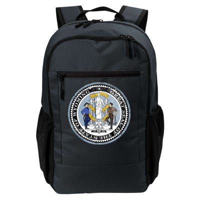 Wyoming Distressed State Seal Daily Commute Backpack