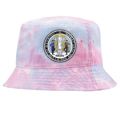 Wyoming Distressed State Seal Tie-Dyed Bucket Hat