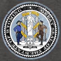 Wyoming Distressed State Seal Vector Backpack
