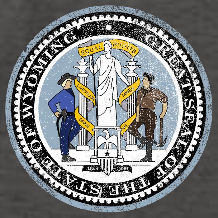 Wyoming Distressed State Seal Vector Backpack