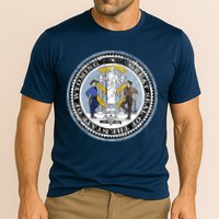 Wyoming Distressed State Seal Cooling Performance Crew T-Shirt