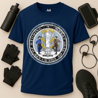 Wyoming Distressed State Seal Cooling Performance Crew T-Shirt