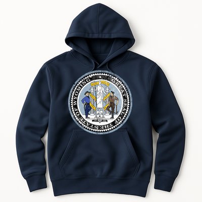 Wyoming Distressed State Seal Hoodie