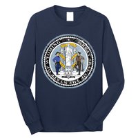 Wyoming Distressed State Seal Long Sleeve Shirt