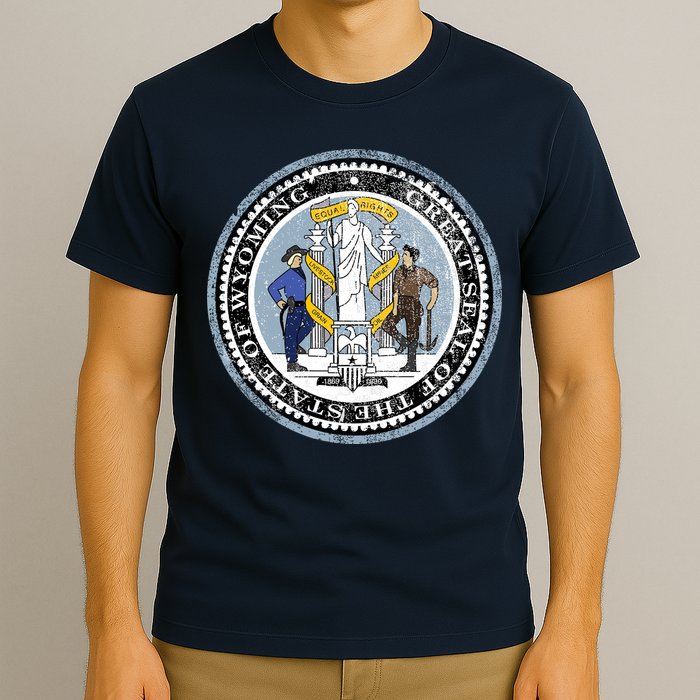 Wyoming Distressed State Seal T-Shirt