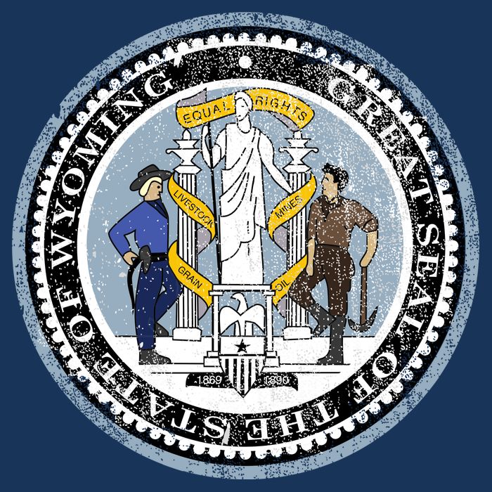 Wyoming Distressed State Seal T-Shirt