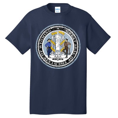 Wyoming Distressed State Seal Tall T-Shirt