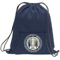 Wyoming Distressed State Seal Sweatshirt Cinch Pack Bag