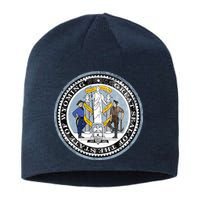 Wyoming Distressed State Seal Sustainable Beanie