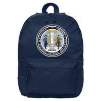 Wyoming Distressed State Seal 16 in Basic Backpack