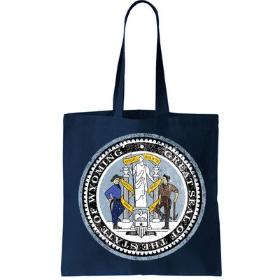Wyoming Distressed State Seal Bag