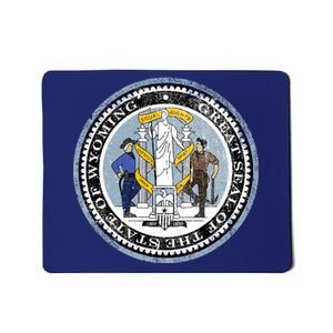 Wyoming Distressed State Seal Mousepad