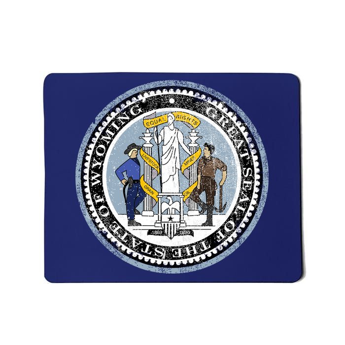 Wyoming Distressed State Seal Mousepad