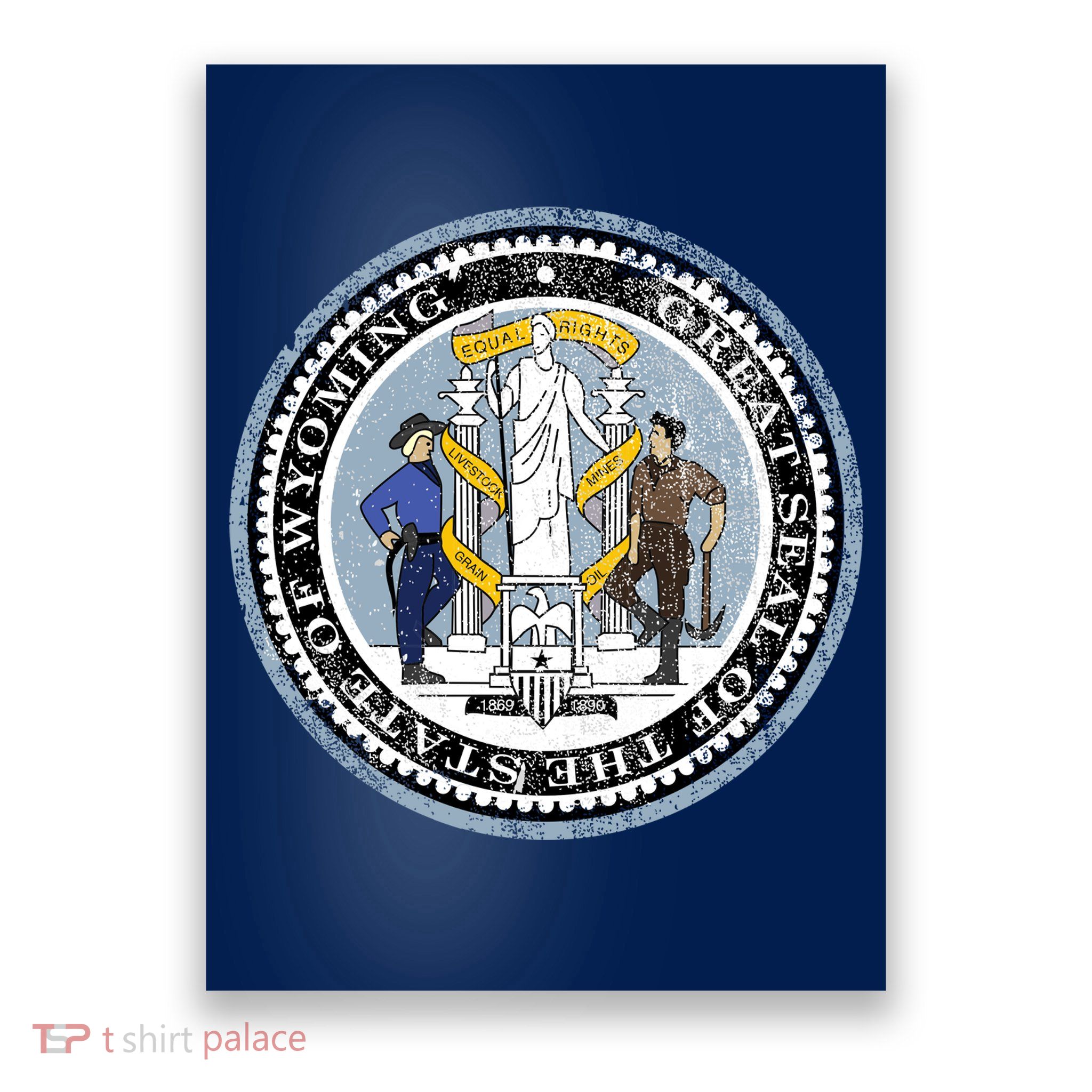 Wyoming Distressed State Seal Poster
