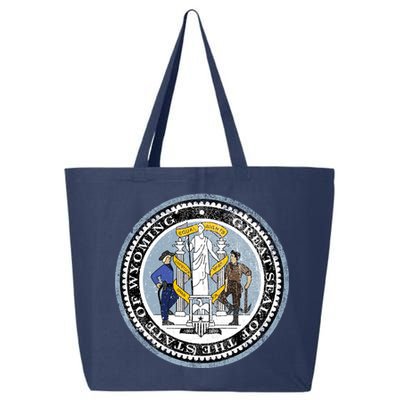 Wyoming Distressed State Seal 25L Jumbo Tote