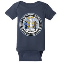 Wyoming Distressed State Seal Baby Bodysuit