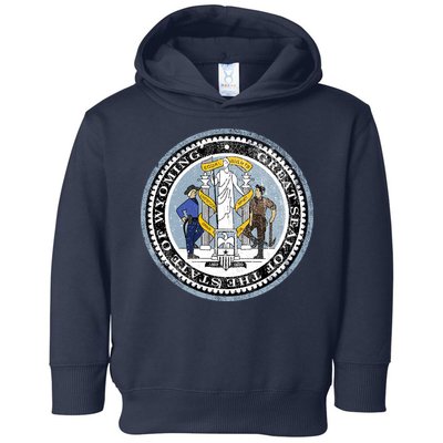 Wyoming Distressed State Seal Toddler Hoodie
