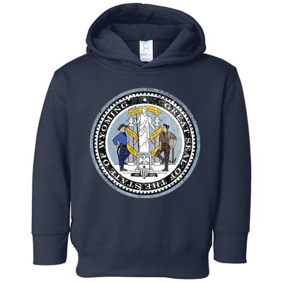 Wyoming Distressed State Seal Toddler Hoodie