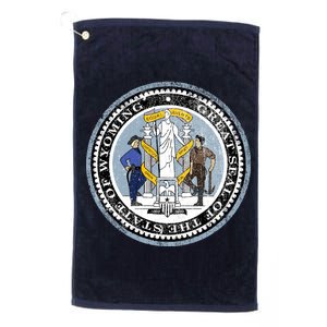 Wyoming Distressed State Seal Platinum Collection Golf Towel