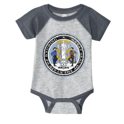 Wyoming Distressed State Seal Infant Baby Jersey Bodysuit