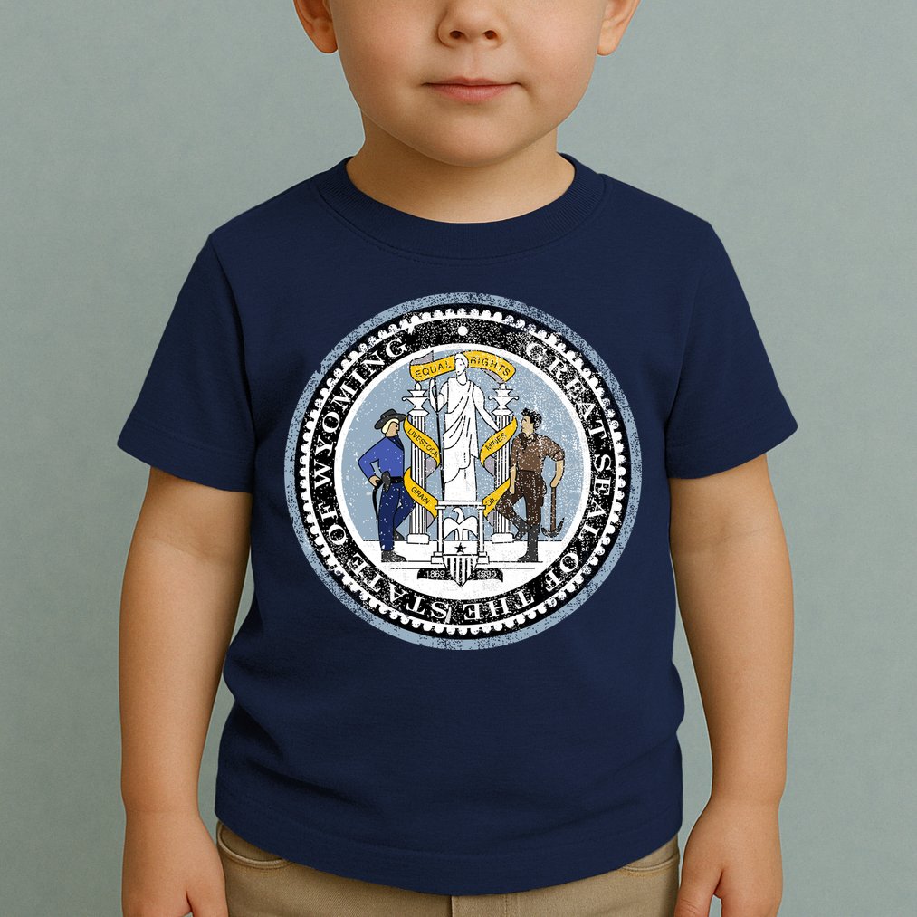 Wyoming Distressed State Seal Toddler T-Shirt