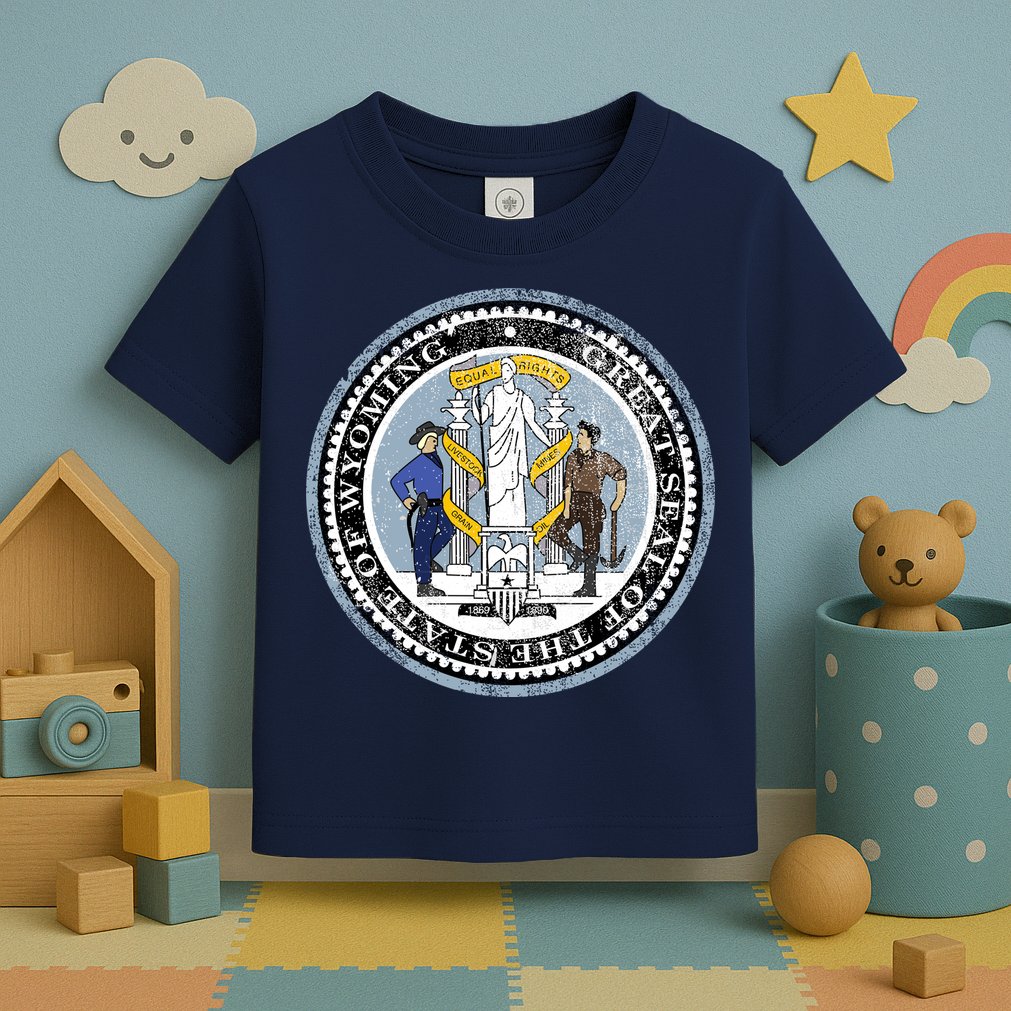 Wyoming Distressed State Seal Toddler T-Shirt