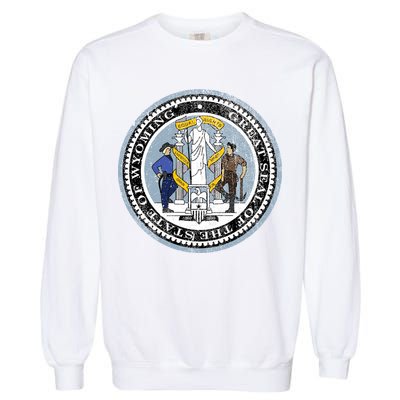 Wyoming Distressed State Seal Garment-Dyed Sweatshirt