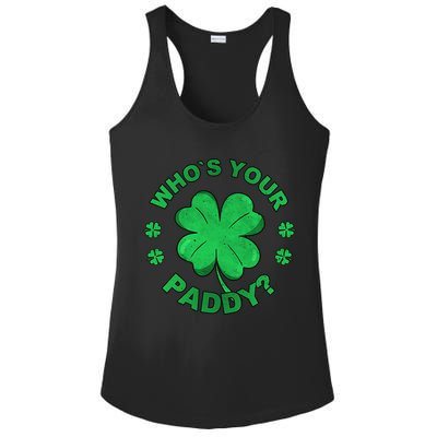 Who´s Your Paddy I Shamrock St Patrick's Day Ladies PosiCharge Competitor Racerback Tank