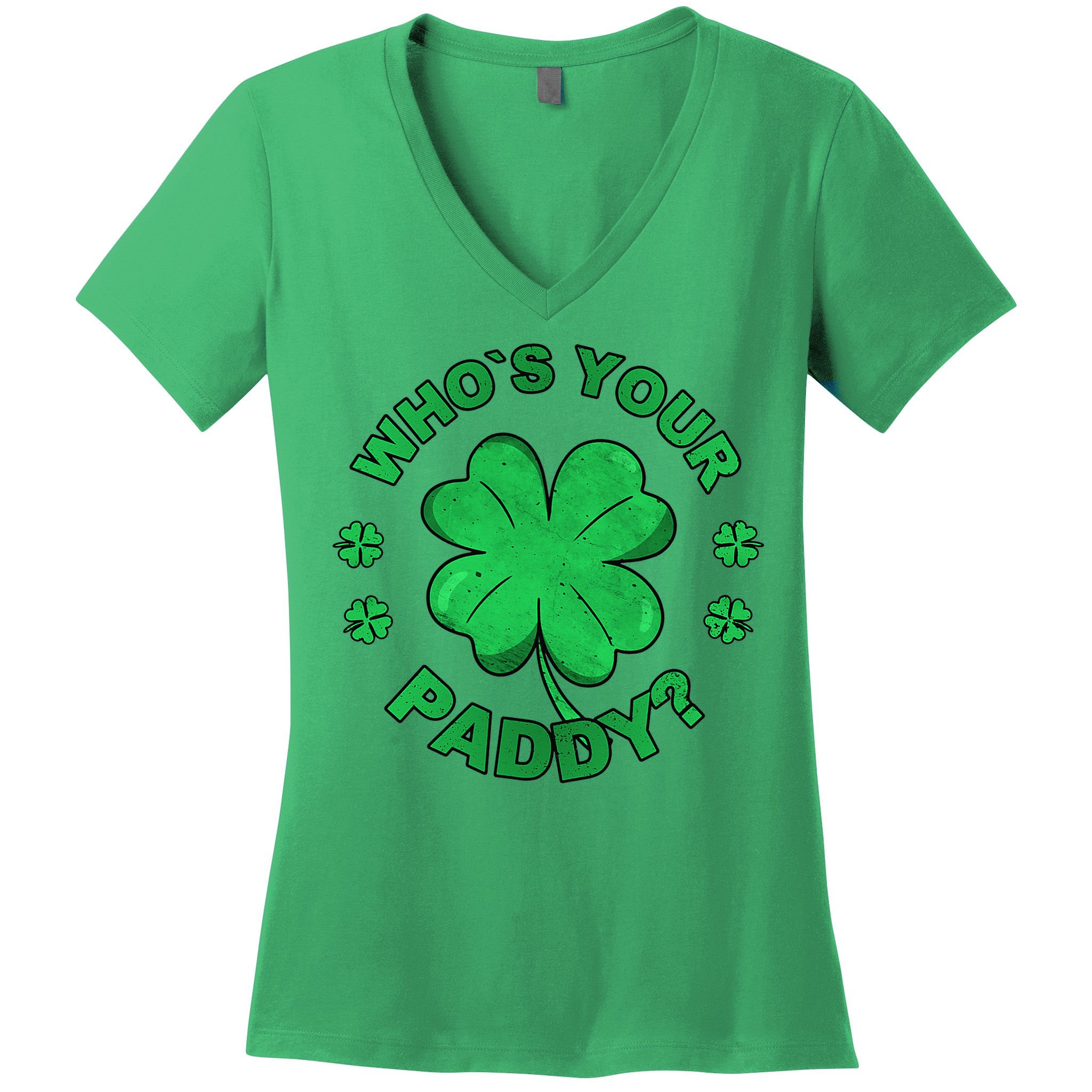 Who´s Your Paddy I Shamrock St Patrick's Day Women's V-Neck T-Shirt