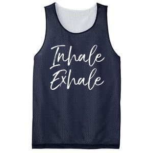 Womens Yoga Quote Gift For Women Cute Yoga Saying Inhale Exhale VNeck Mesh Reversible Basketball Jersey Tank