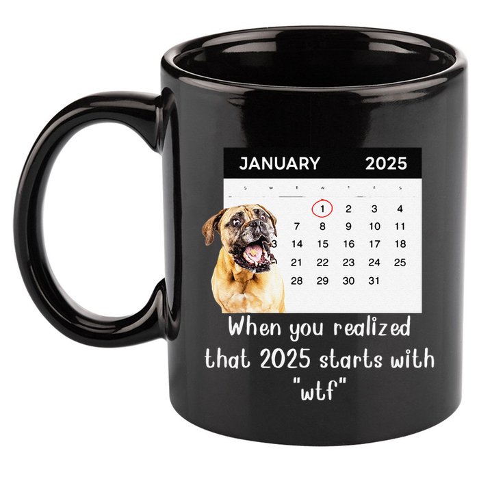 When You Realized That 2025 Starts With Wtf Meme 2025 11oz C Handle Ceramic Mug