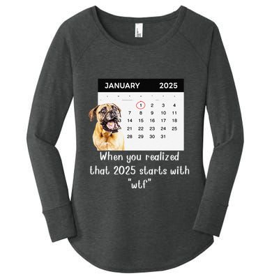 When You Realized That 2025 Starts With Wtf Meme 2025 Women's Perfect Tri Tunic Long Sleeve Shirt