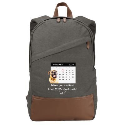 When You Realized That 2025 Starts With Wtf Meme 2025 Cotton Canvas Backpack