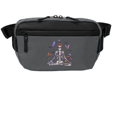 Women Yoga Skeleton Halloween Meditating Skeleton Mama Crossbody Pack