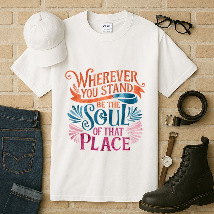 Wherever You Stand Be The Soul Of That Place Rumi Quote Tall T-Shirt