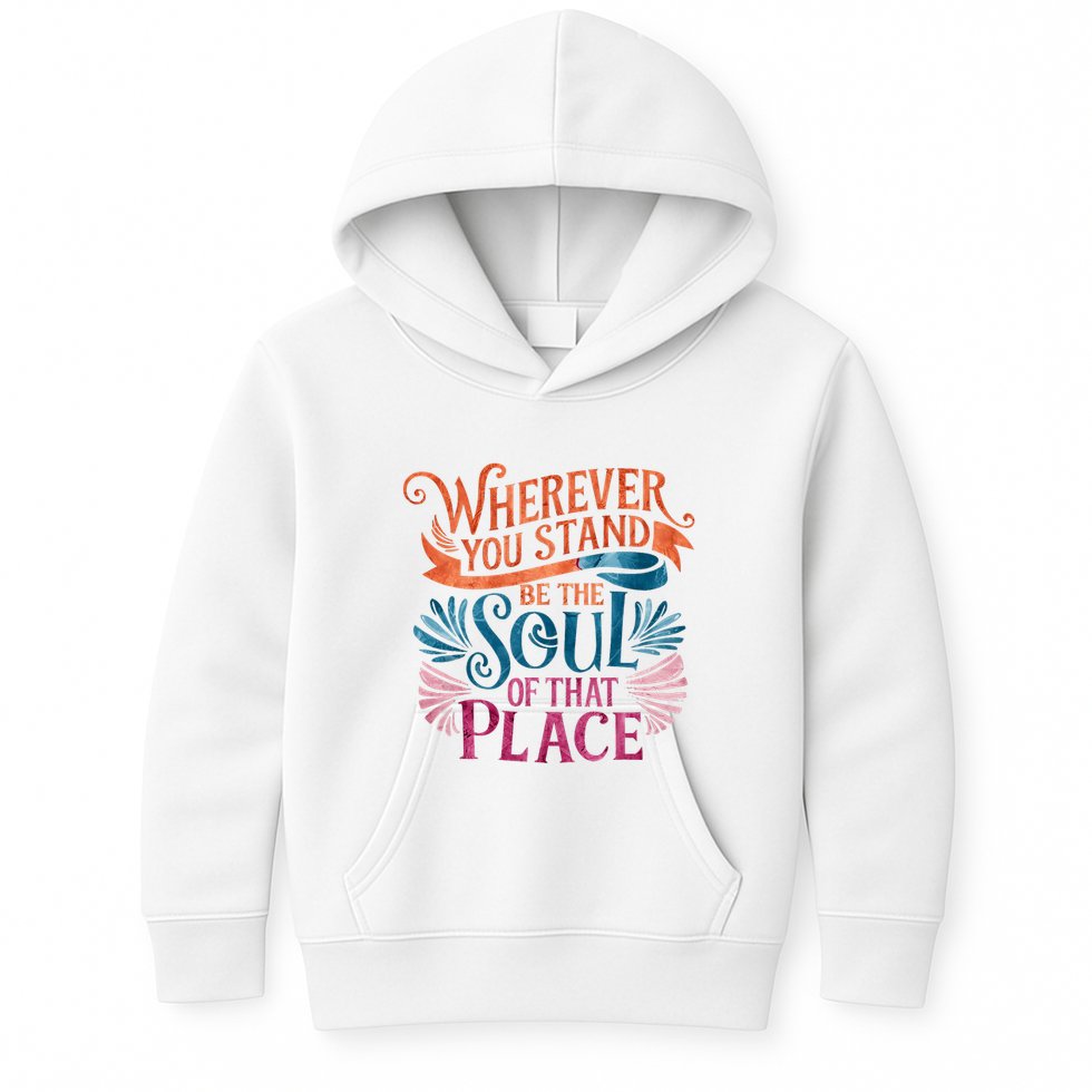 Wherever You Stand Be The Soul Of That Place Rumi Quote Kids Hoodie