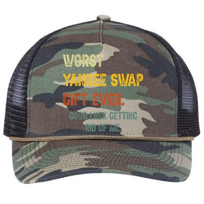 Worst Yankee Swap Gift Ever Vintage Funny Quotes Retro Rope Trucker Hat Cap