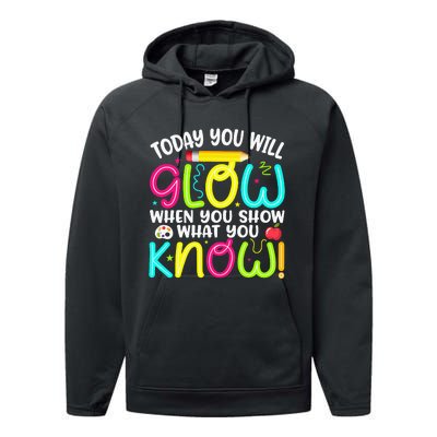 What You Show Rock The Testing Day Exam Teachers Performance Fleece Hoodie