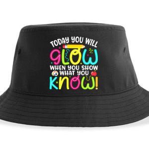 What You Show Rock The Testing Day Exam Teachers Sustainable Bucket Hat