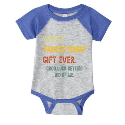Worst Yankee Swap Gift Ever Vintage Funny Quotes  Infant Baby Jersey Bodysuit